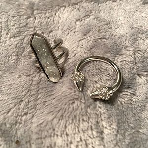 Two Silver Kinsley Armelle Rings.